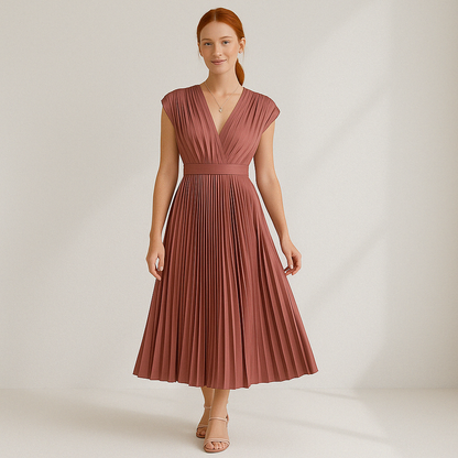 Evangeline | Sierlijke Geplooide Jurk