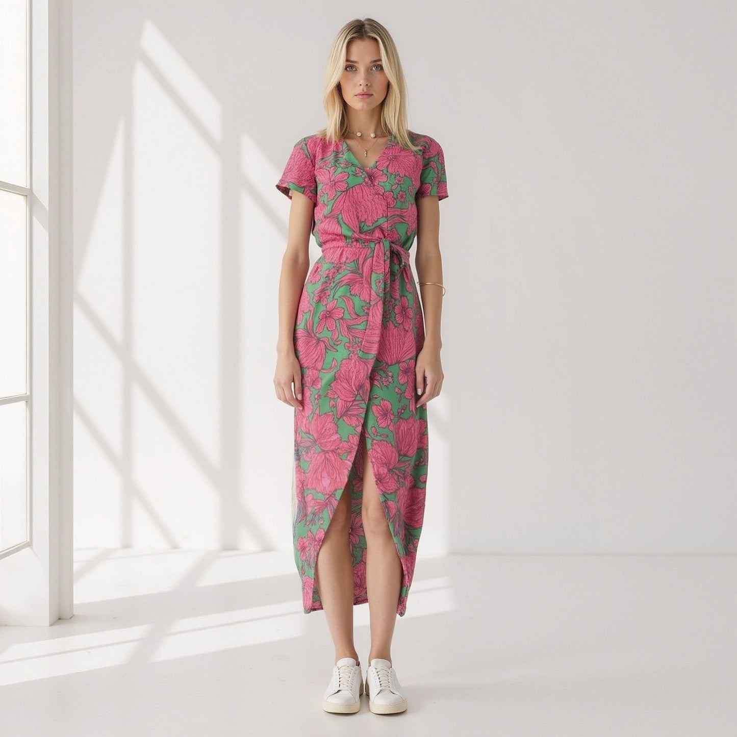 Florentine | Kleurrijke Viscose Wikkel-Jurk
