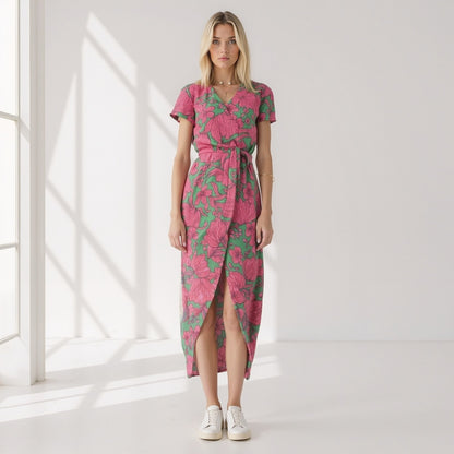 Florentine | Kleurrijke Viscose Wikkel-Jurk