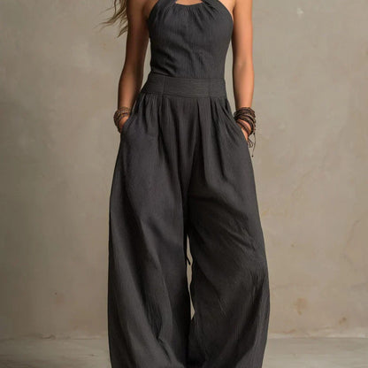 Alexia | Elegante Linnen Jumpsuit met Overslag - afbeelding 3