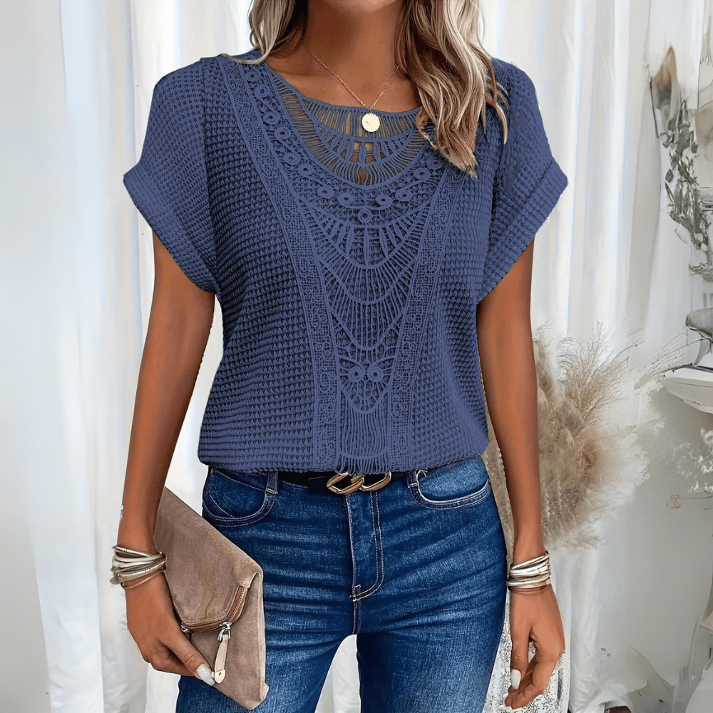 Vivienne Kanten Top Blauw