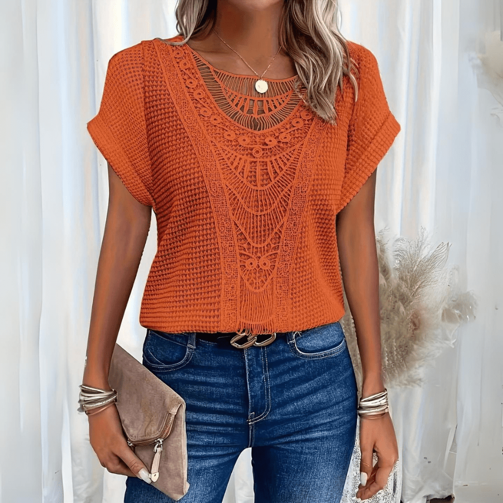 Vivienne Kanten Top Oranje