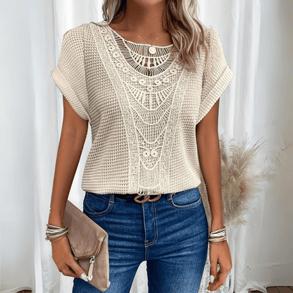 Vivienne Kanten Top Beige